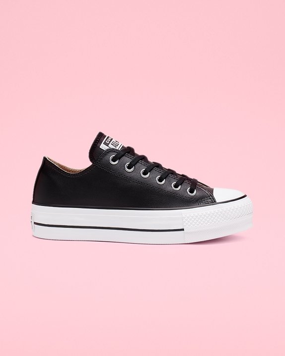 Converse Chuck Taylor All Star Platform Leather Low Top Black | A26055I